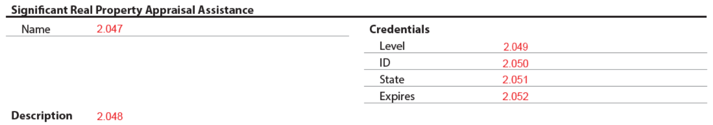 URAR form snippet